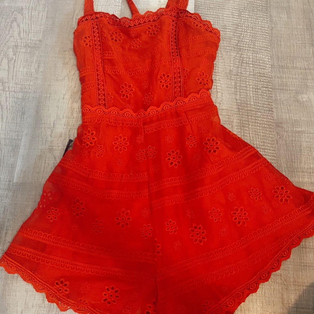 red lace romper